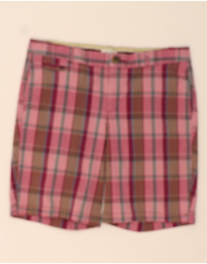 DOCKERS Womens Slightly Curvy Chino Shorts US 12 Large W34  Pink Check Vintage Dockers and Second-Hand Dockers from Messina Hembry 
