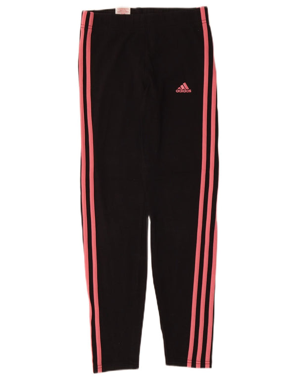 ADIDAS Girls Tracksuit Trousers 13-14 Years  Black Cotton