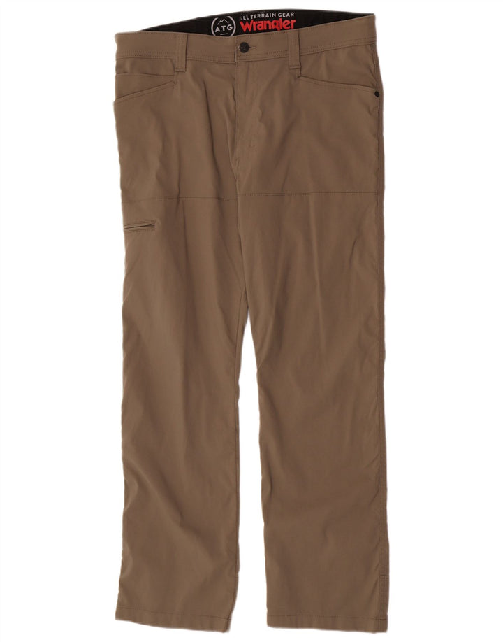 Wrangler Mens Straight Cargo Trousers W34 L30 Beige Polyamide