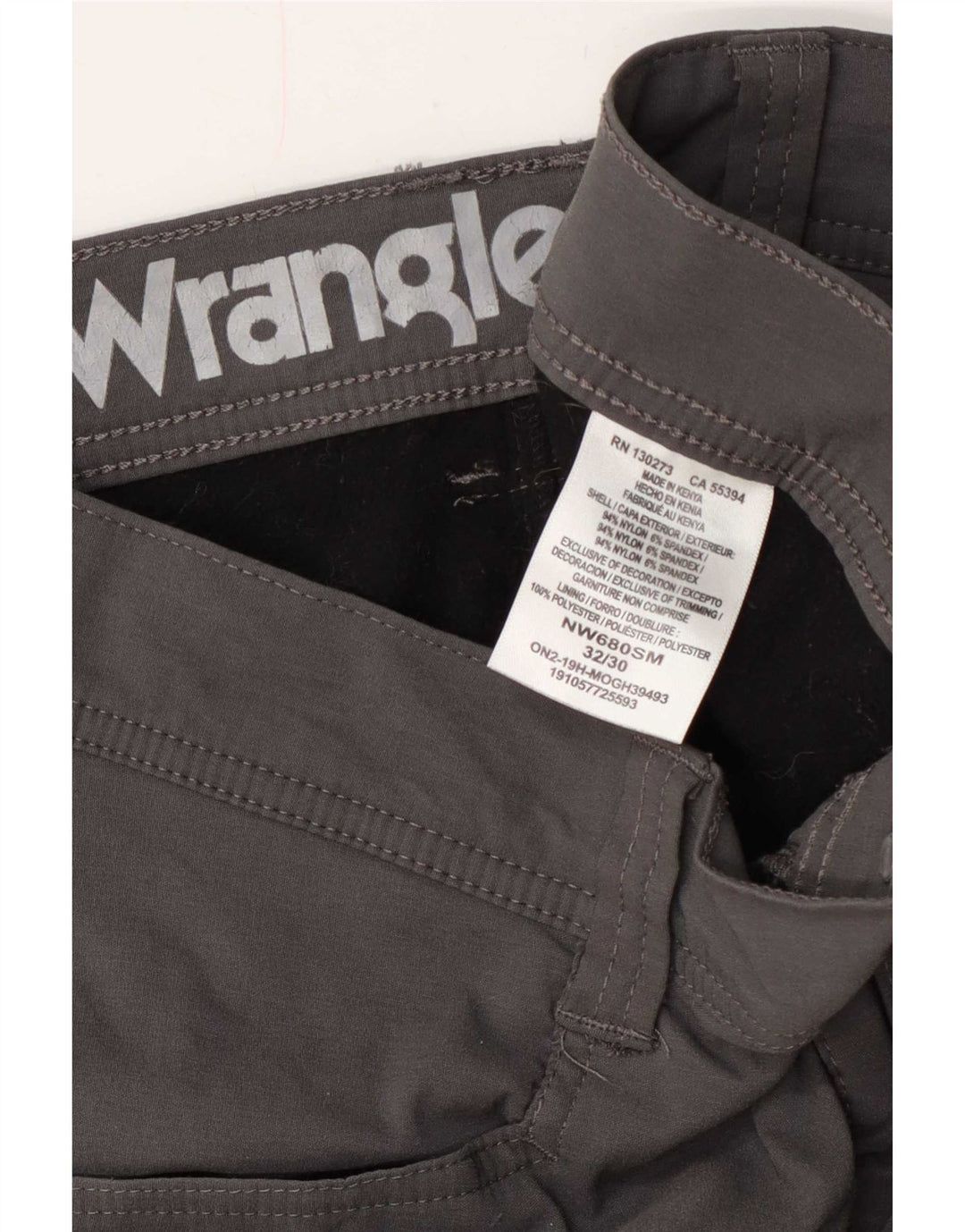 Wrangler Mens Straight Cargo Trousers W32 L30 Grey Nylon