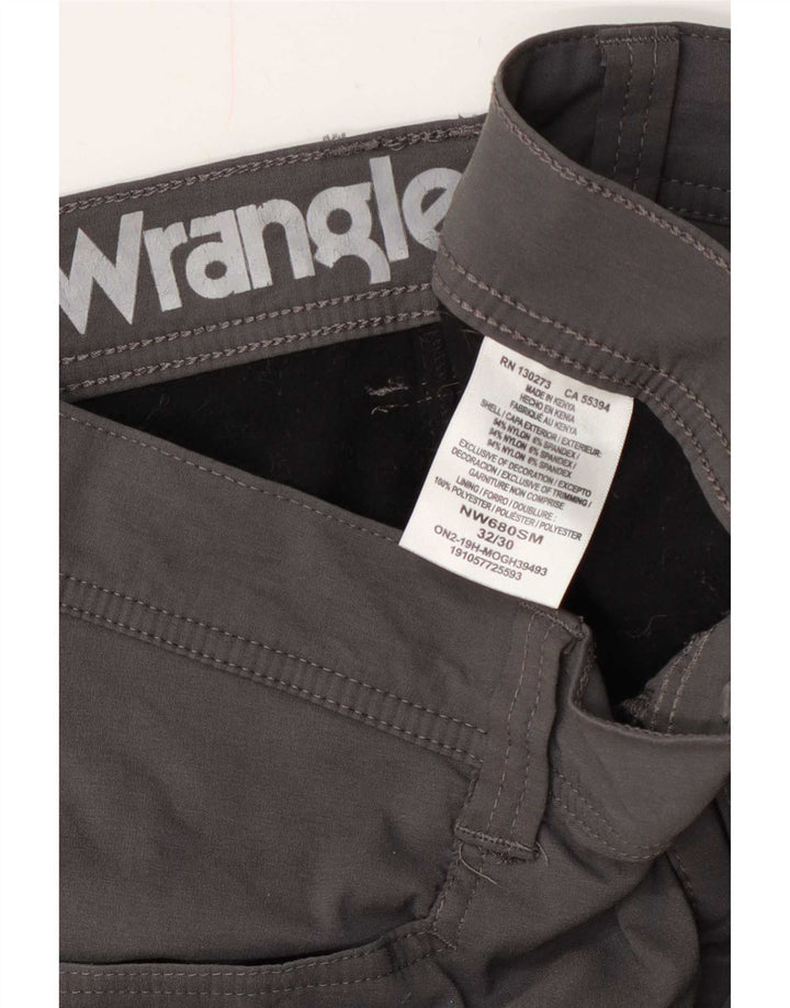 Wrangler Mens Straight Cargo Trousers W32 L30 Grey Nylon