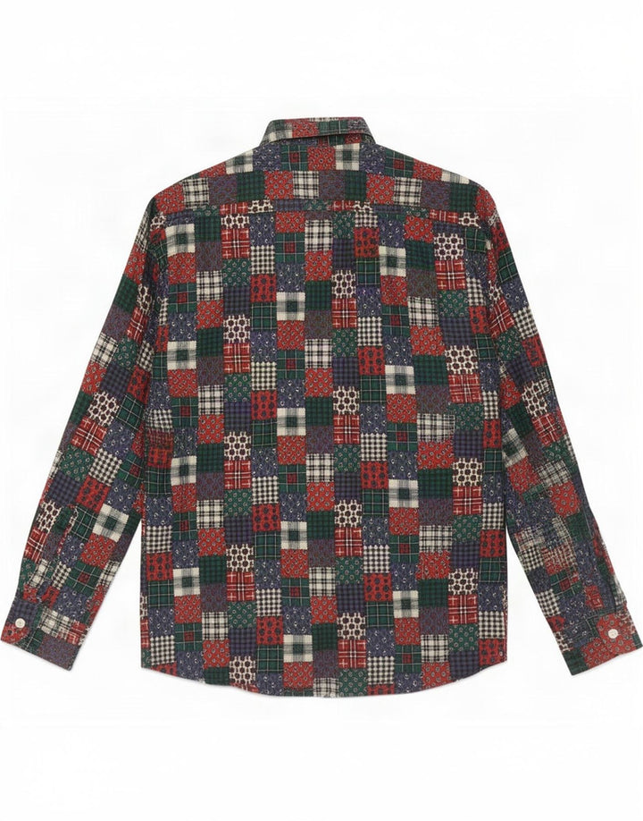 Vintage Mens Regular Fit Shirt Medium Multicoloured Patchwork