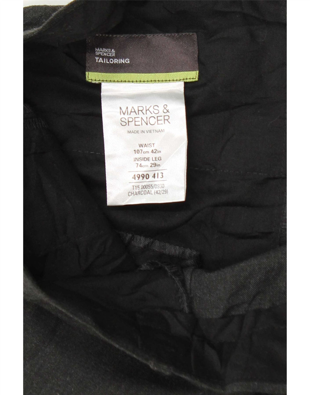 Marks & Spencer Mens Tapered Suit Trousers W42 L29 Grey Polyester