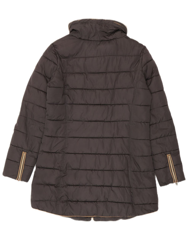 Peggy-Ho Womens Hooded Padded Coat UK 14 Medium Grey Polyester