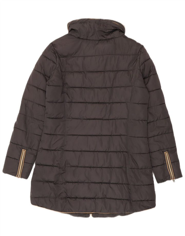 Peggy-Ho Womens Hooded Padded Coat UK 14 Medium Grey Polyester