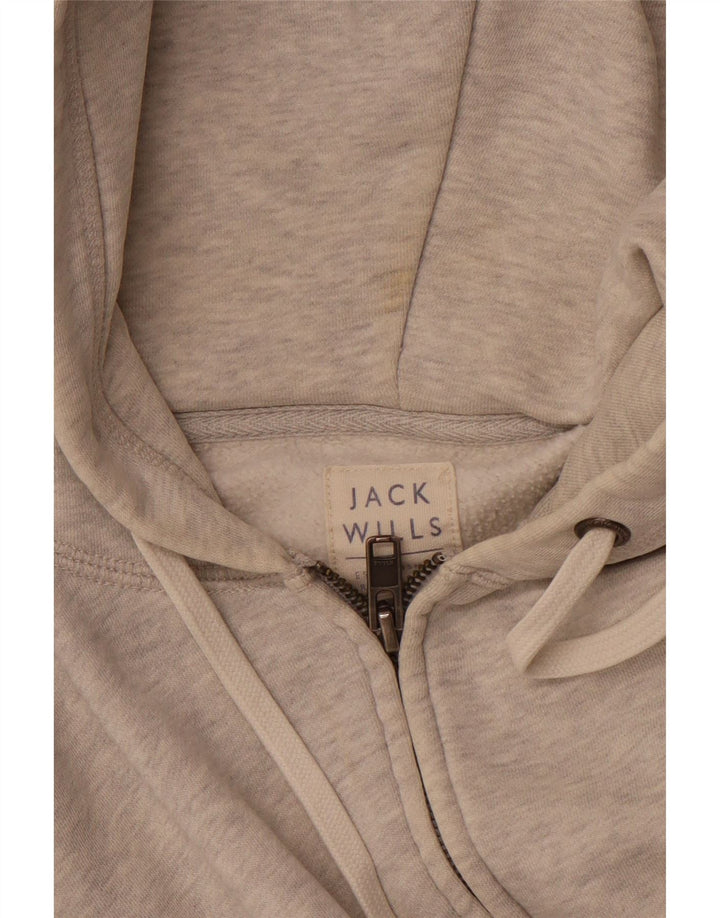 JACK WILLS Mens Zip Hoodie Sweater Small Grey Cotton