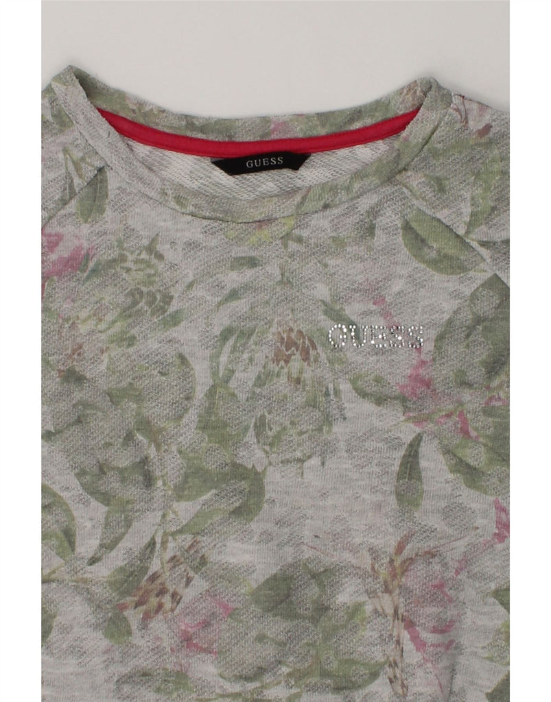 GUESS Girls Graphic T-Shirt Top 6-7 Years Grey Floral Cotton | Vintage Guess | Thrift | Second-Hand Guess | Used Clothing | Messina Hembry 