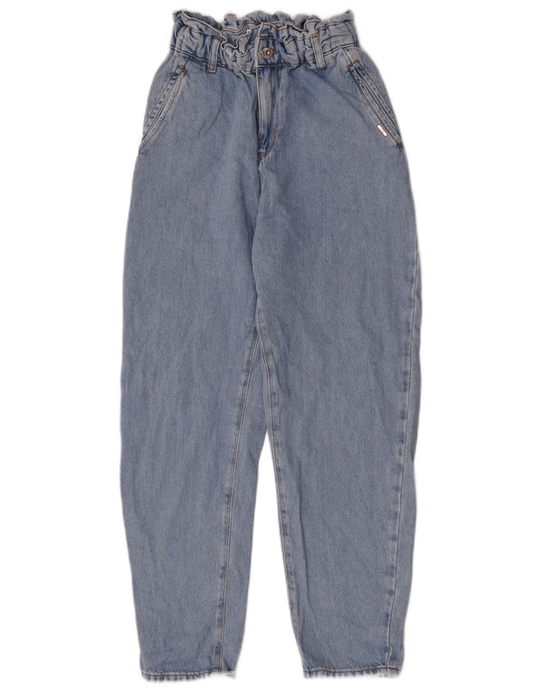 Zara Womens High Waist Tapered Jeans EU 32 2XS W22 L26 Blue Cotton