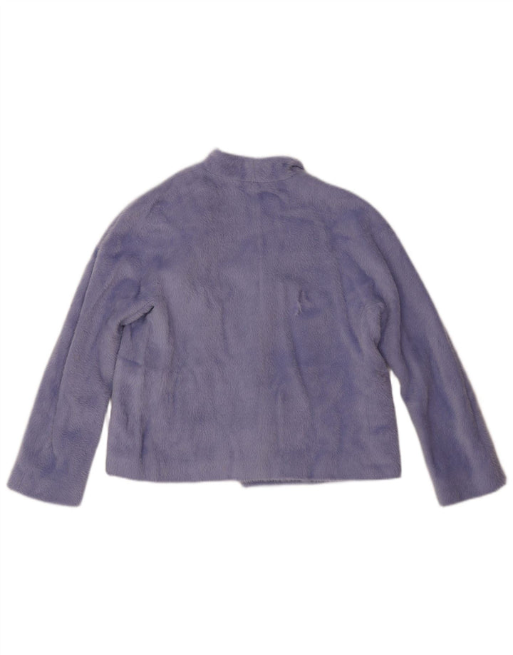 Escada Womens Oversized Open Blazer Jacket EU 36 Small Purple Alpaca Wool