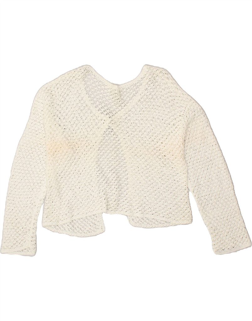 VINTAGE Girls Cardigan Sweater 7-8 Years White | Vintage Vintage | Thrift | Second-Hand Vintage | Used Clothing | Messina Hembry 