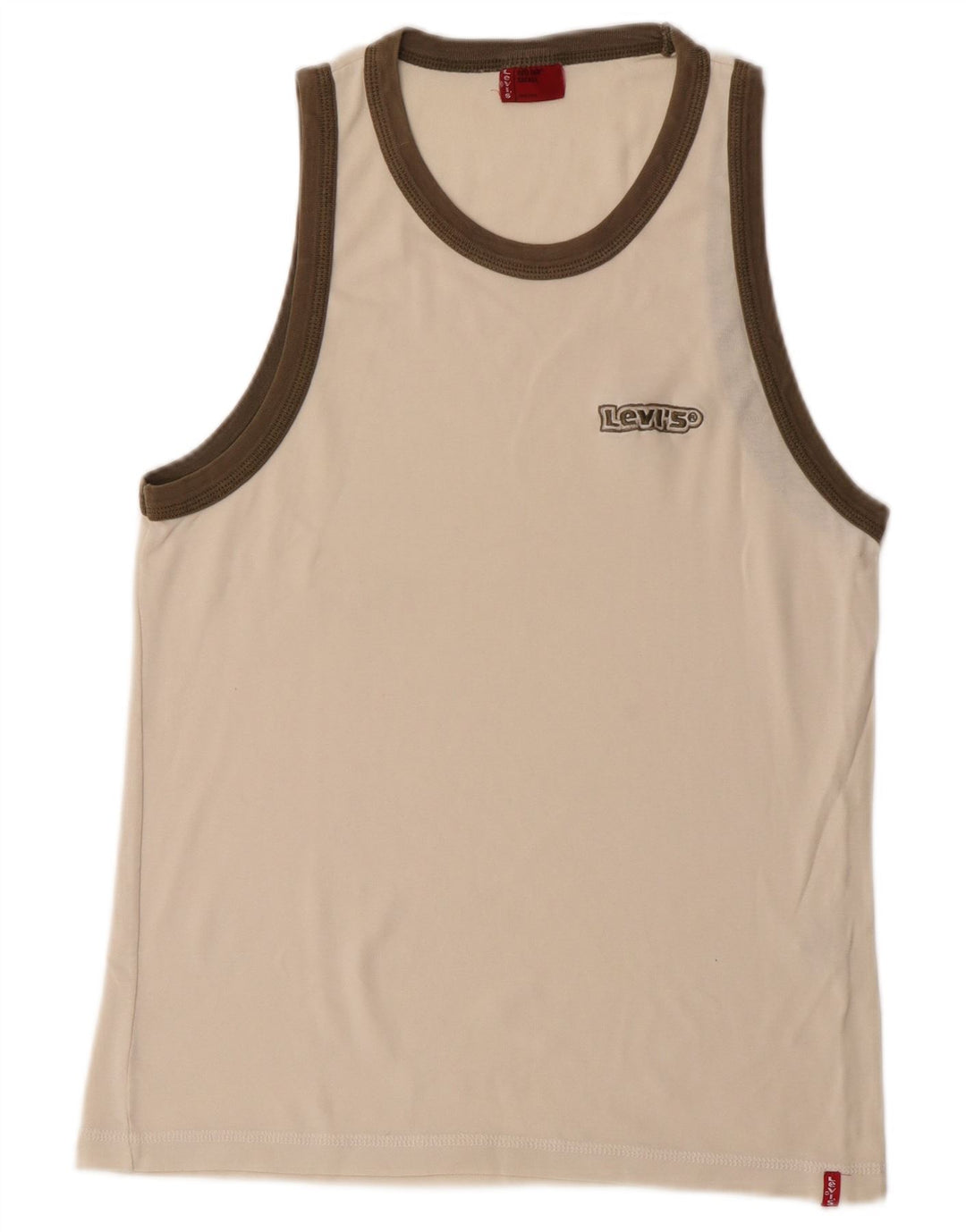 Levi's Mens Vest Top Small Off White Cotton