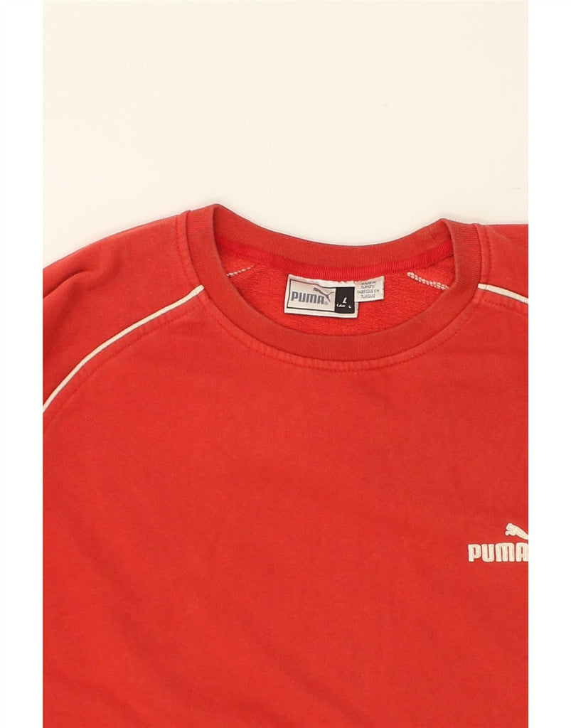 PUMA Mens Sweatshirt Jumper Large Red Cotton | Vintage Puma | Thrift | Second-Hand Puma | Used Clothing | Messina Hembry 