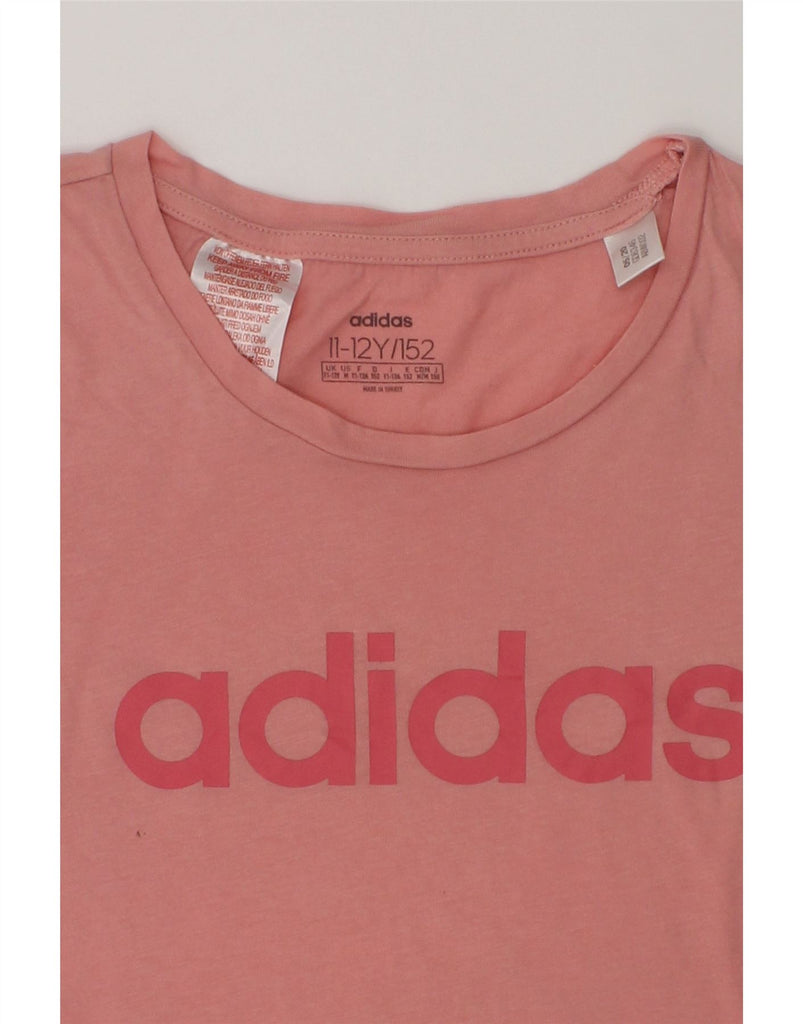 ADIDAS Girls Graphic T-Shirt Top 11-12 Years Pink Cotton | Vintage Adidas | Thrift | Second-Hand Adidas | Used Clothing | Messina Hembry 