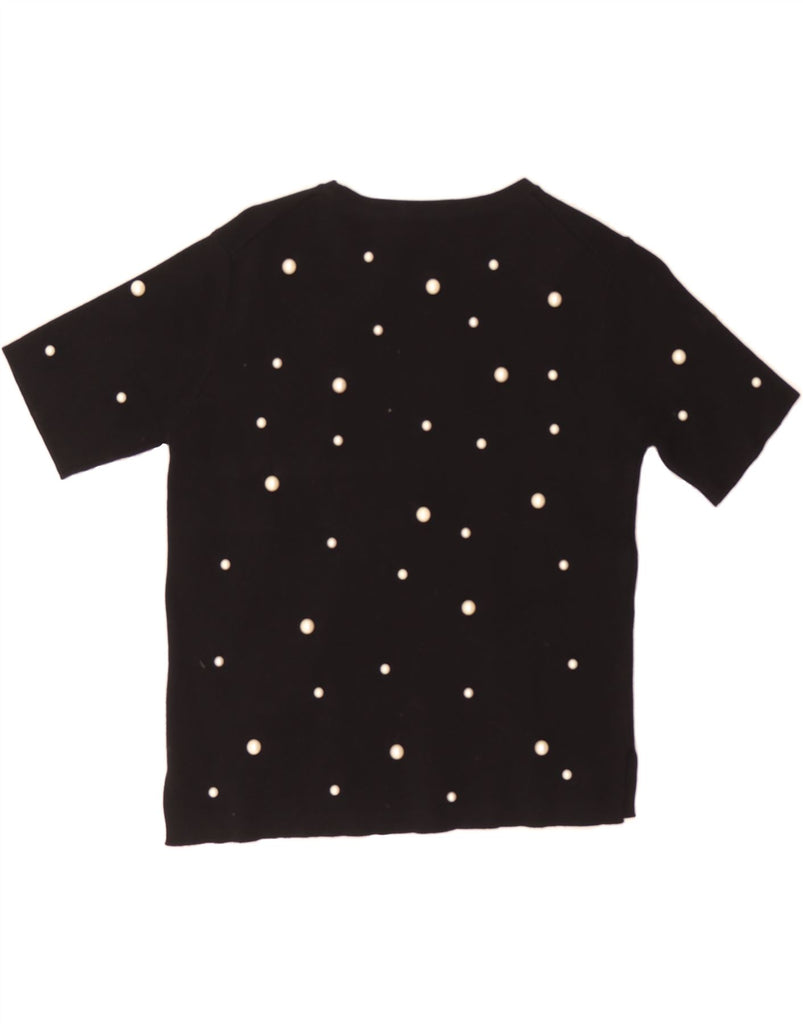 ZARA Womens Short Sleeve Crew Neck Jumper Sweater UK 10 Small Black Vintage Zara and Second-Hand Zara from Messina Hembry 