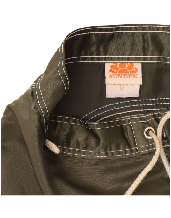 Sundek Mens Swimming Shorts Medium  Khaki Nylon