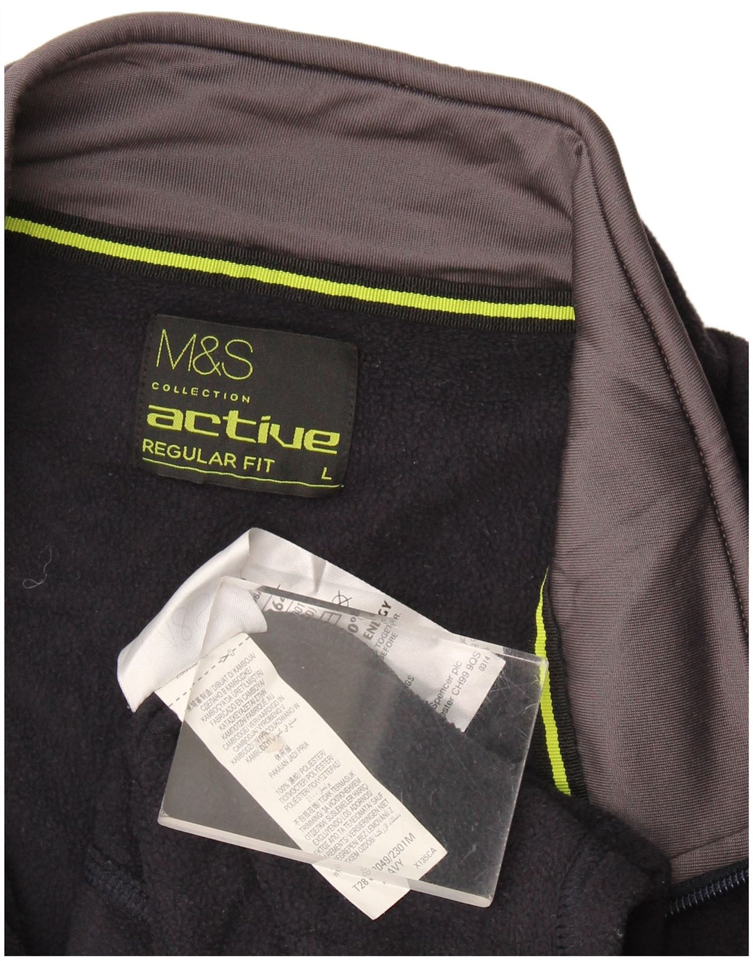 Marks & Spencer Mens Regular Fit Fleece Jacket UK 40 Large Navy Blue