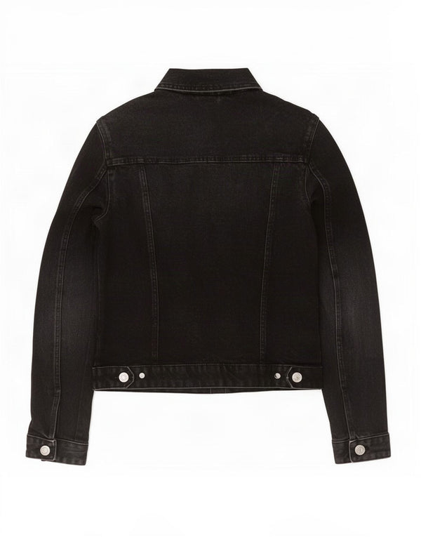 Zara Womens Denim Jacket UK 10 Small Black