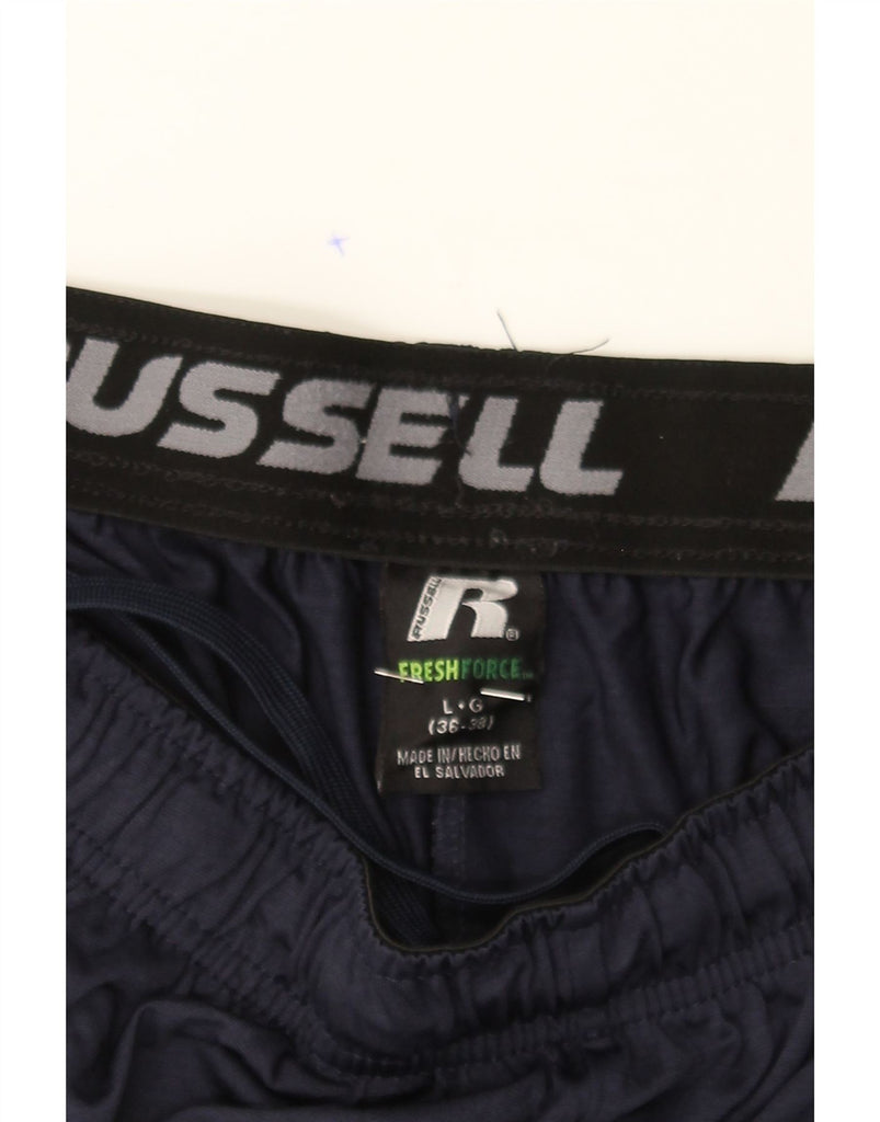 RUSSELL ATHLETIC Mens Dri-Power Sport Shorts UK 36/38 Large Navy Blue Vintage Russell Athletic and Second-Hand Russell Athletic from Messina Hembry 