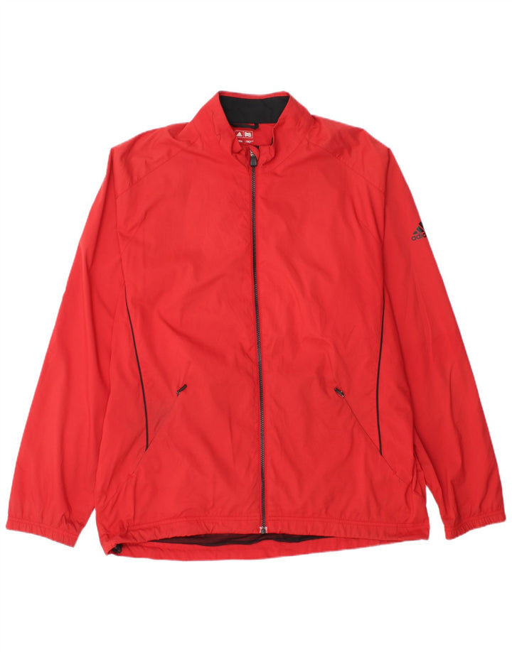 Adidas Mens Clima Proof Rain Jacket UK 42 XL Red Colourblock Polyester