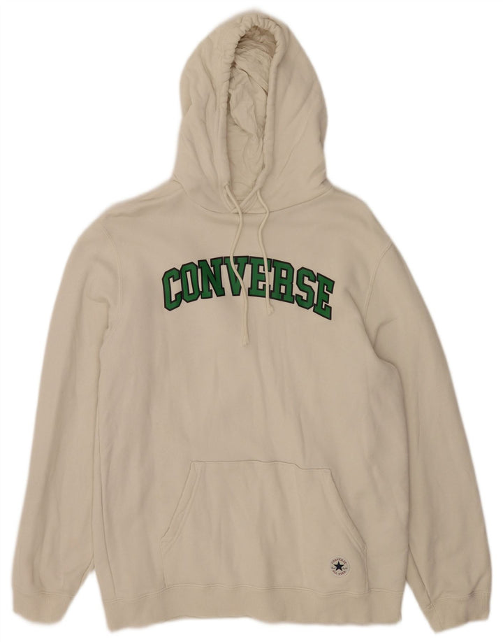 Converse Mens Graphic Hoodie Jumper Medium White Cotton