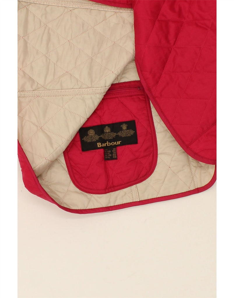 BARBOUR Womens Quilted Jacket UK 18 XL Pink Polyamide Vintage Barbour and Second-Hand Barbour from Messina Hembry 