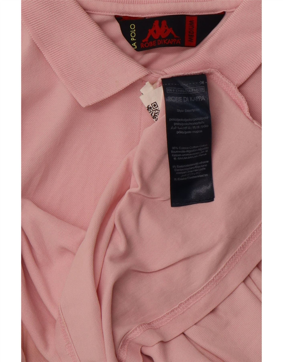 KAPPA Womens Polo Shirt UK 12 Medium Pink Cotton