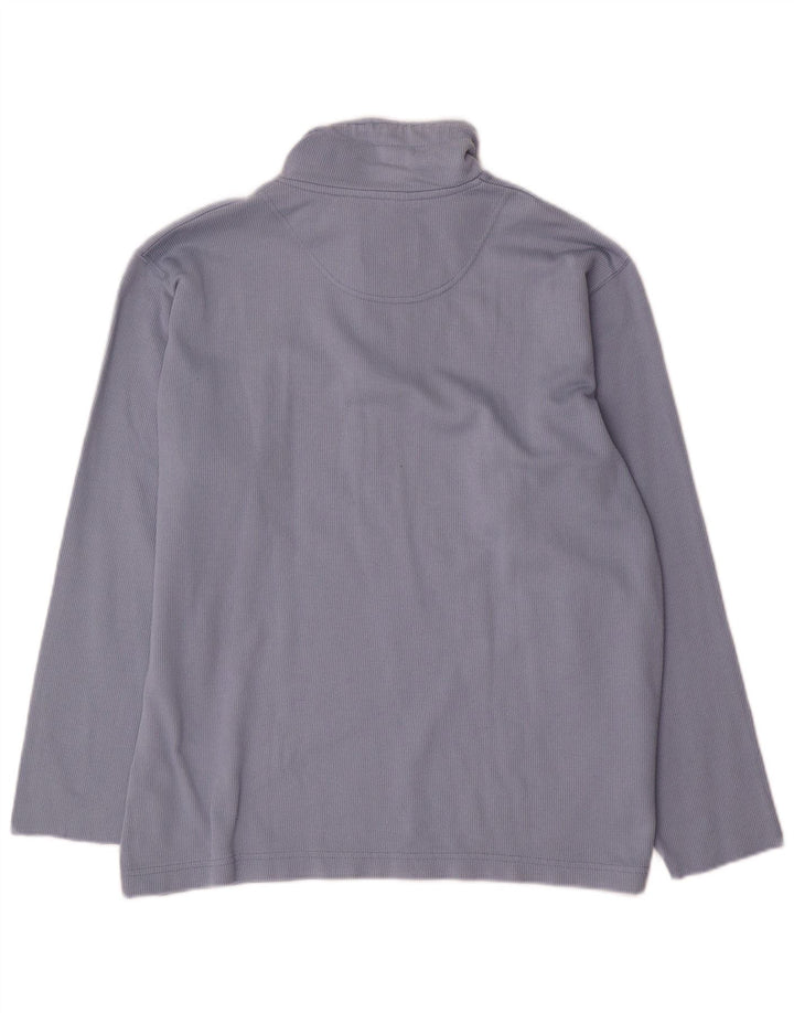 Champion Mens Zip Neck Sweatshirt Jumper Medium Blue Cotton