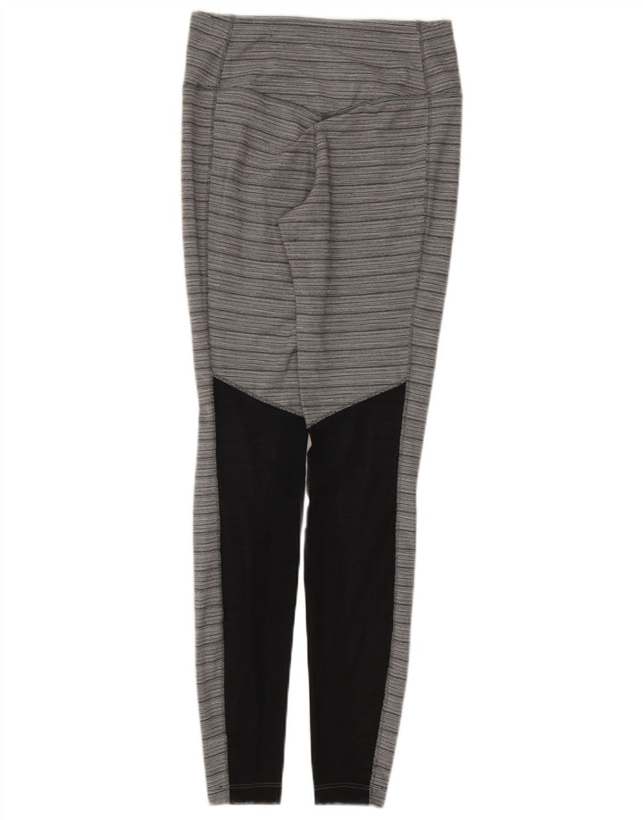 Nike Womens Dri Fit Leggings UK 8 Small Grey Colourblock Nylon
