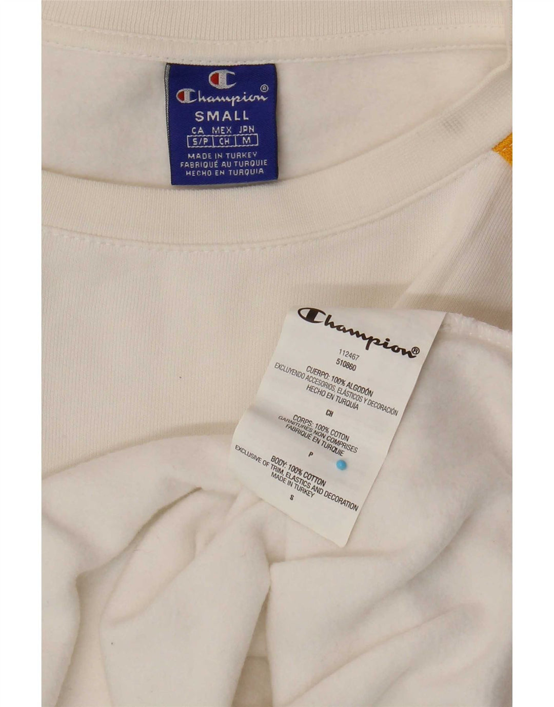 Champion Womens Oversized Graphic Sweatshirt Jumper UK 10 Small White