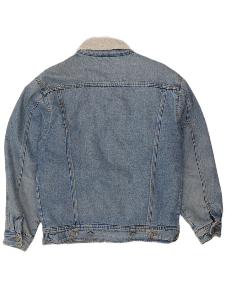 POP 84 Mens Denim Sherpa Jacket UK 38 Medium Blue