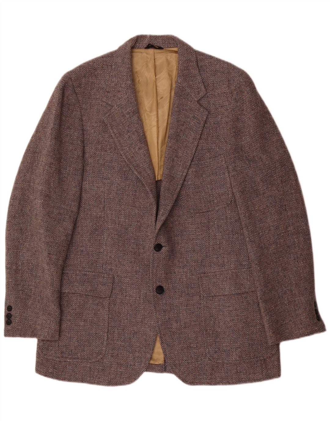 Harris Tweed Mens 2 Button Blazer Jacket UK 38 Medium Grey Wool