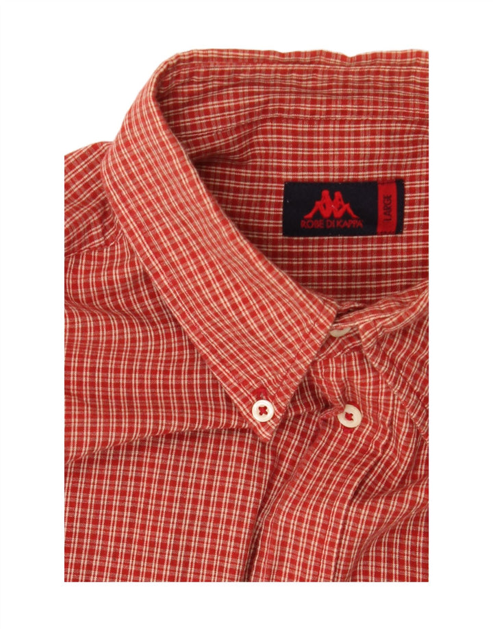 KAPPA Mens Shirt Large Red Check Cotton