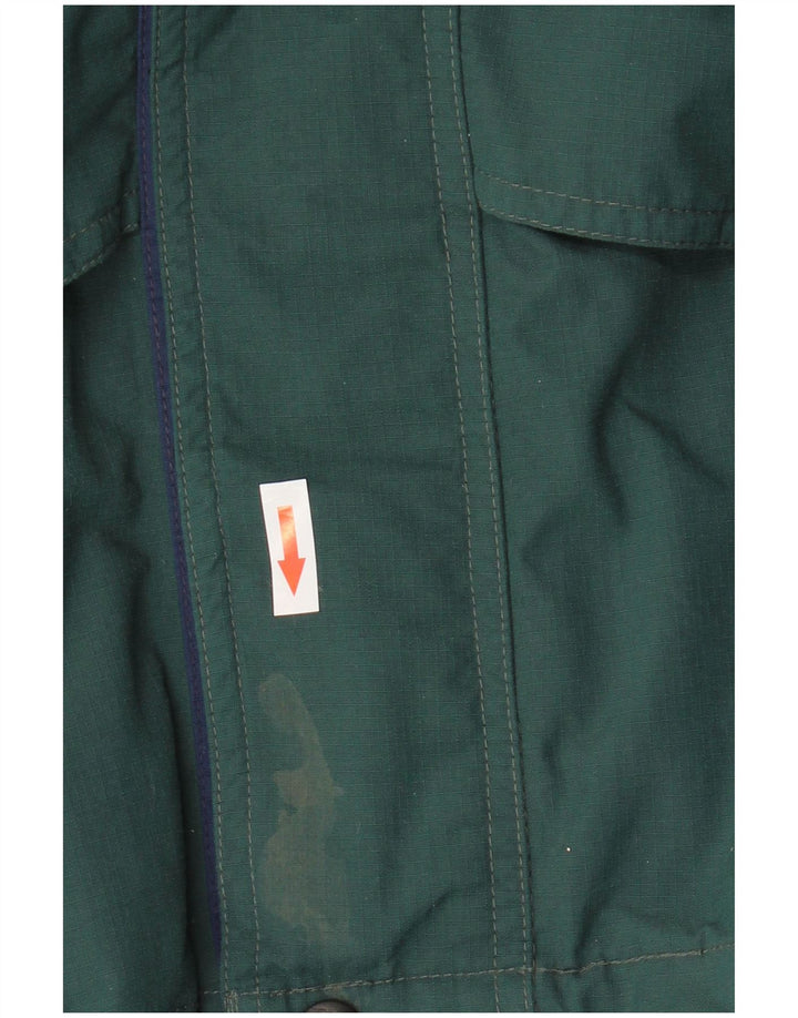 Helly Hansen Mens Hooded Rain Jacket UK 38 Medium Green Colourblock
