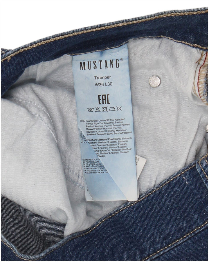 Mustang Mens Tramper Straight Jeans W36 L30 Blue Cotton