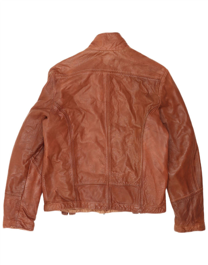 Vintage Mens Reversible Leather Jacket UK 40 Large Brown