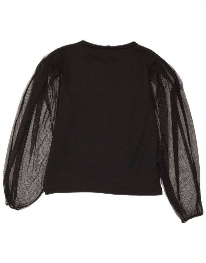 Zara Womens Long Sleeve Blouse Top UK 10 Small Black