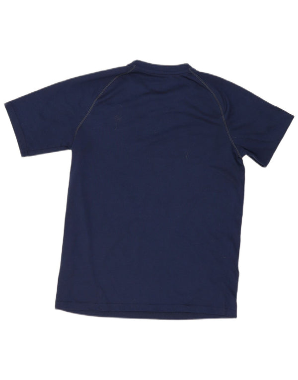 Adidas Boys Climalite Graphic T-Shirt Top 15-16 Years XL Navy Blue