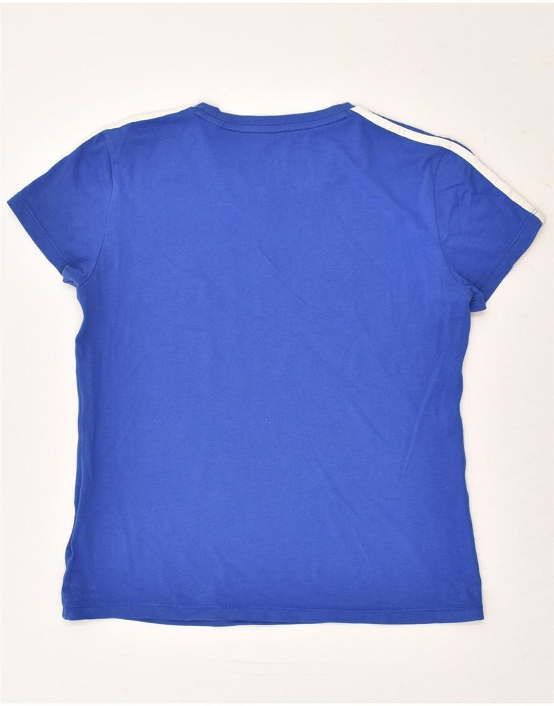 ADIDAS Womens T-Shirt Top UK 12/14 Medium Blue Cotton | Vintage Adidas | Thrift | Second-Hand Adidas | Used Clothing | Messina Hembry 