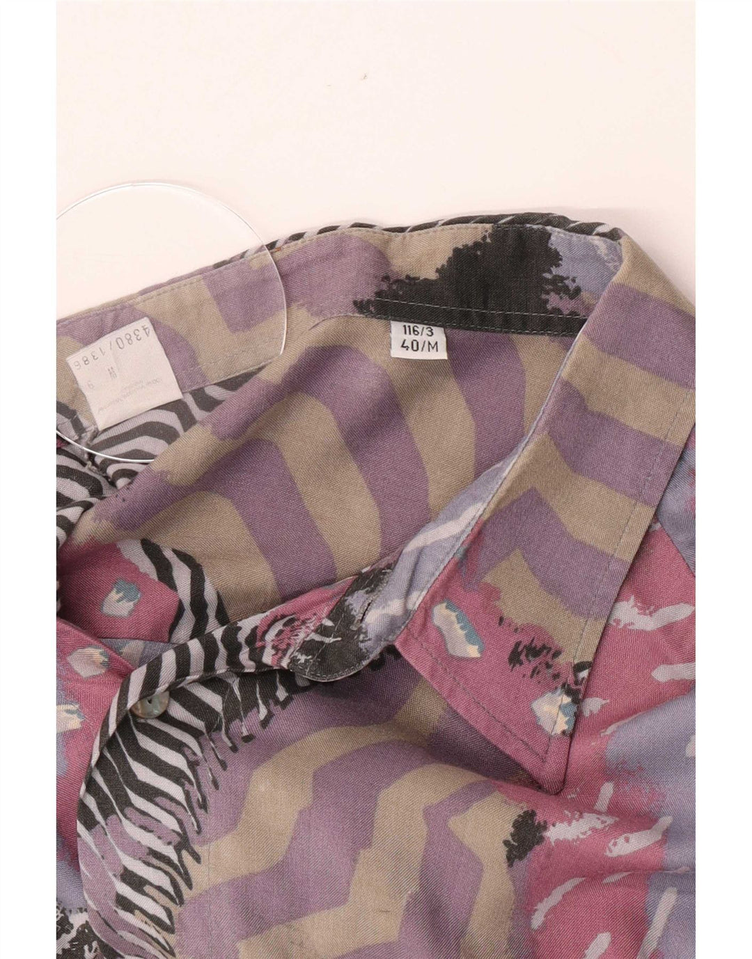 Vintage Mens Abstract Pattern Shirt Size 40 Medium Multicoloured Viscose
