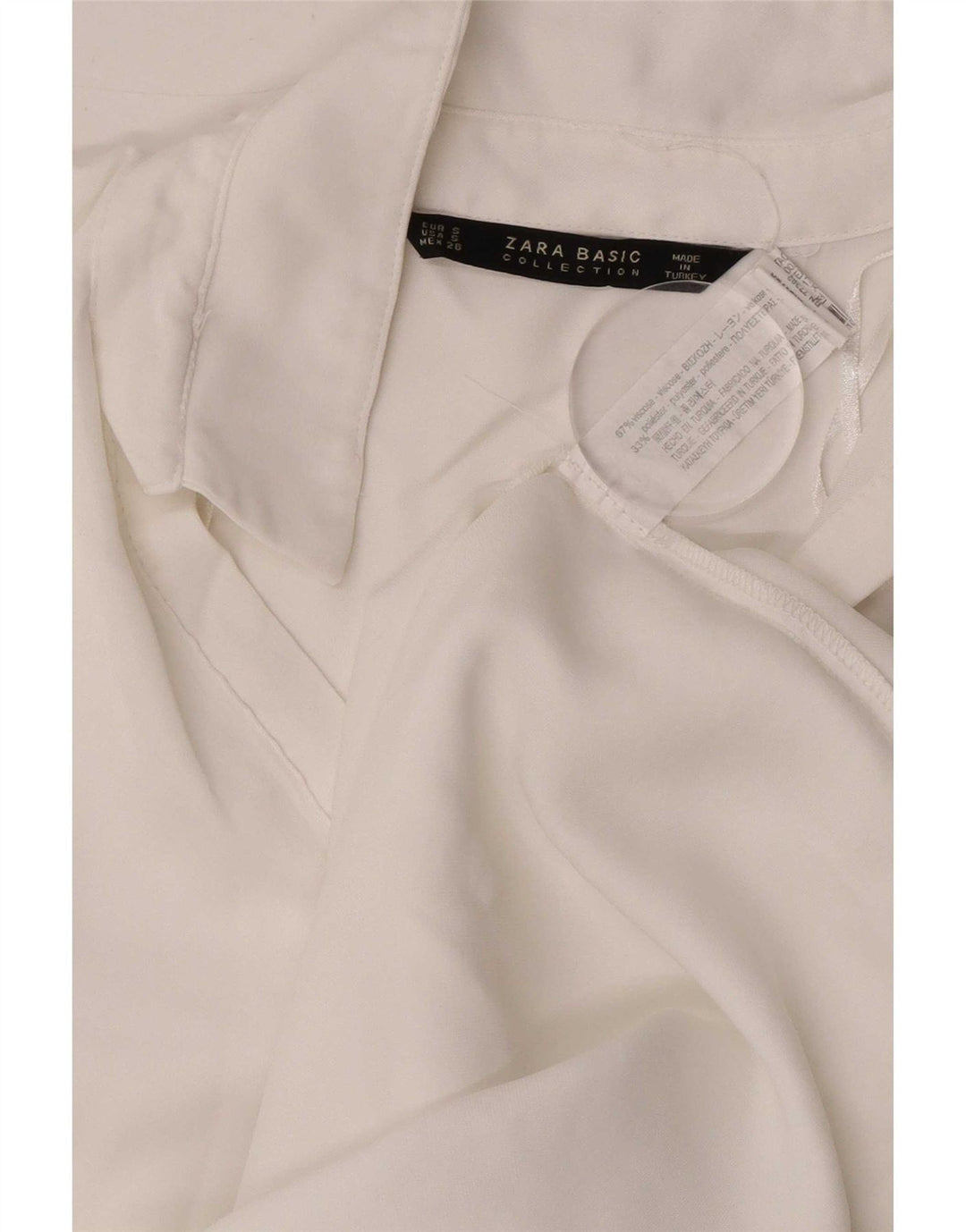 Zara Womens Shirt Blouse UK 10 Small White Viscose