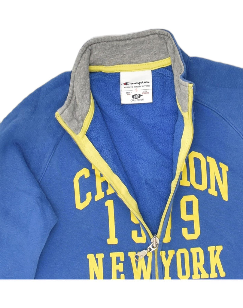 CHAMPION Boys New York Graphic Tracksuit Top Jacket 7-8 Years Blue Cotton | Vintage Champion | Thrift | Second-Hand Champion | Used Clothing | Messina Hembry 