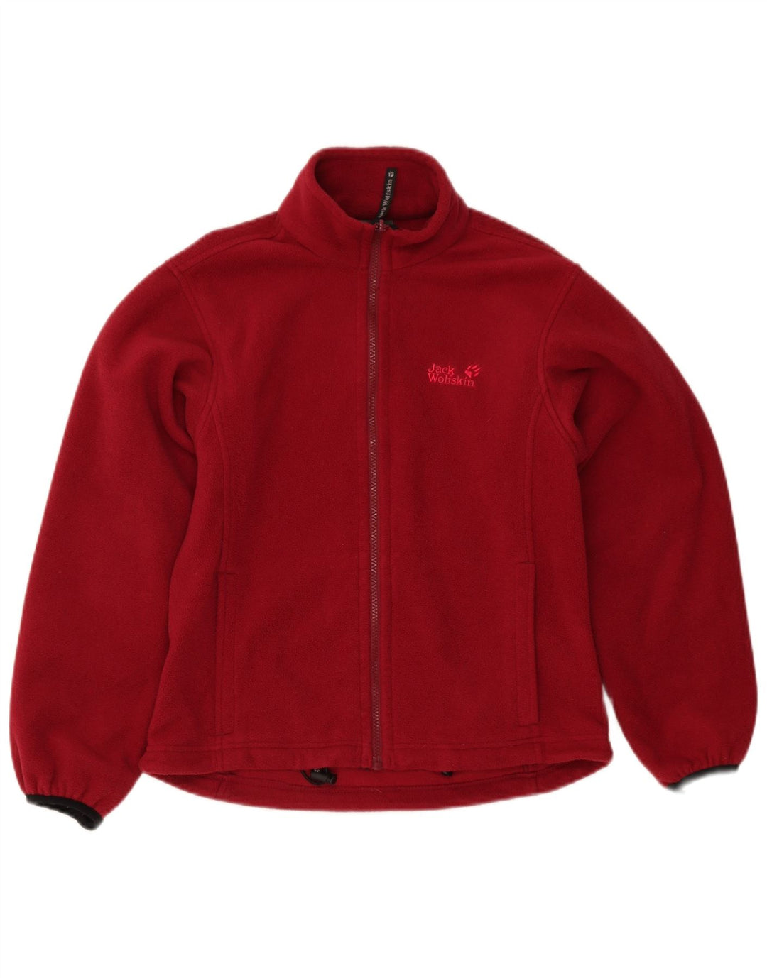 Jack Wolfskin Womens Fleece Jacket UK 12/14 Medium Burgundy Polyester