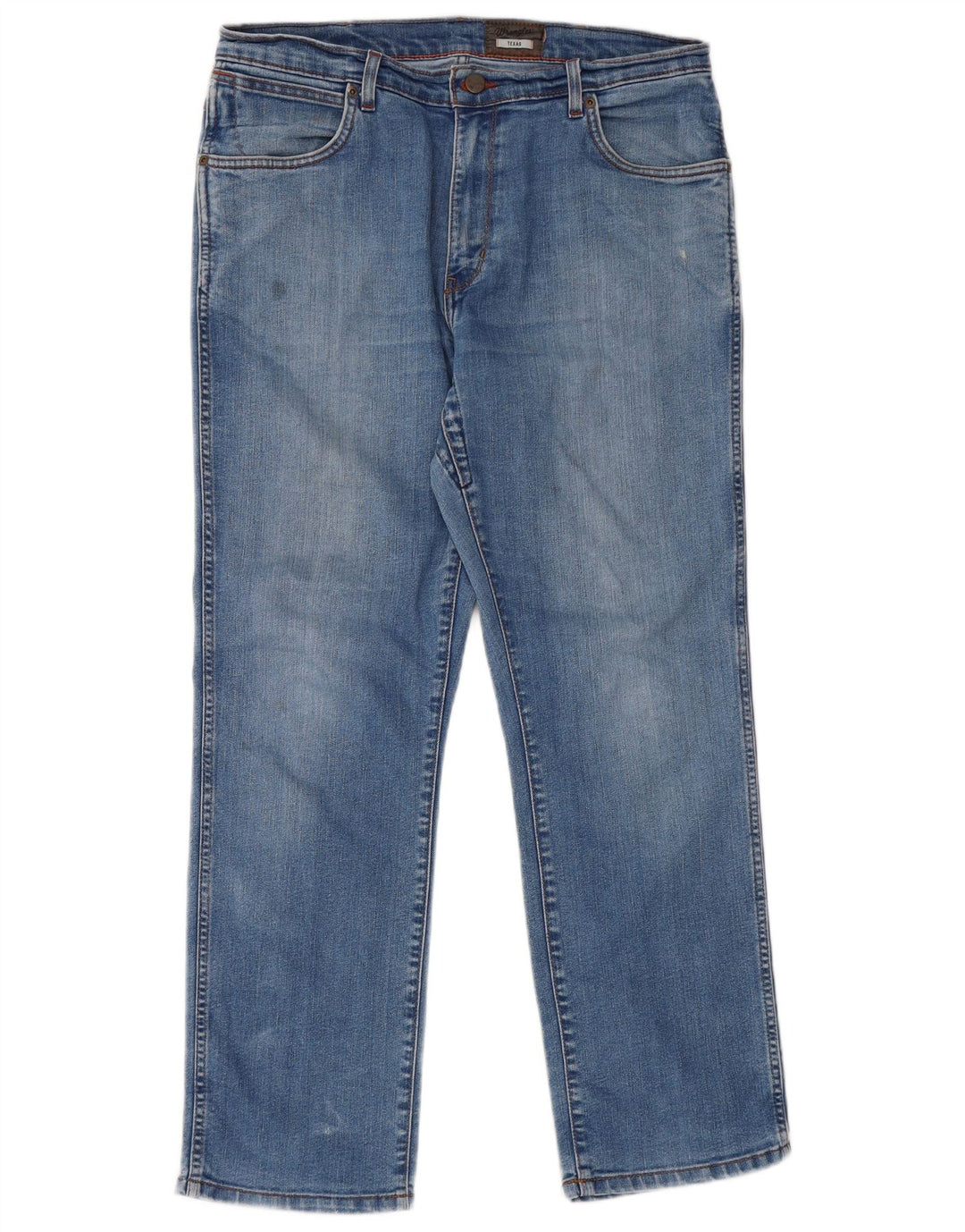 Wrangler Mens Texas Stretch Straight Jeans W36 L30 Blue Cotton