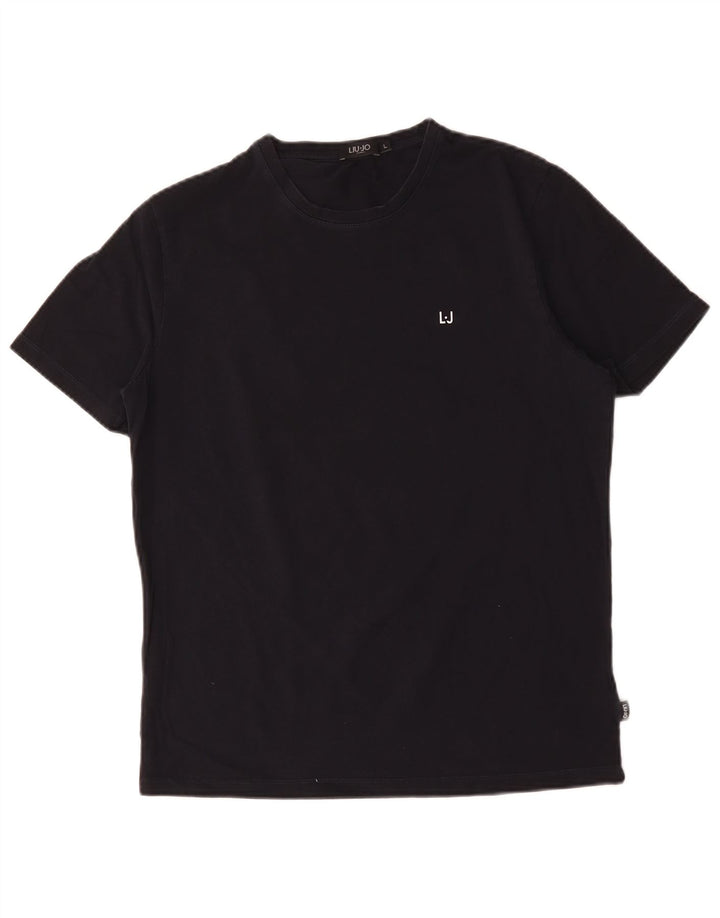 Liu Jo Mens T-Shirt Top Large Navy Blue Cotton