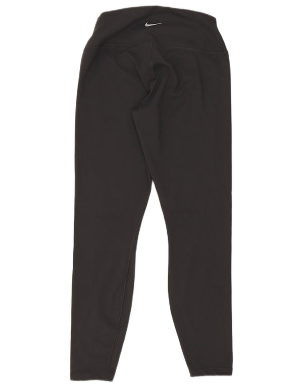 Nike Womens Dri Fit Crop Leggings UK 12 Medium Black Polyester