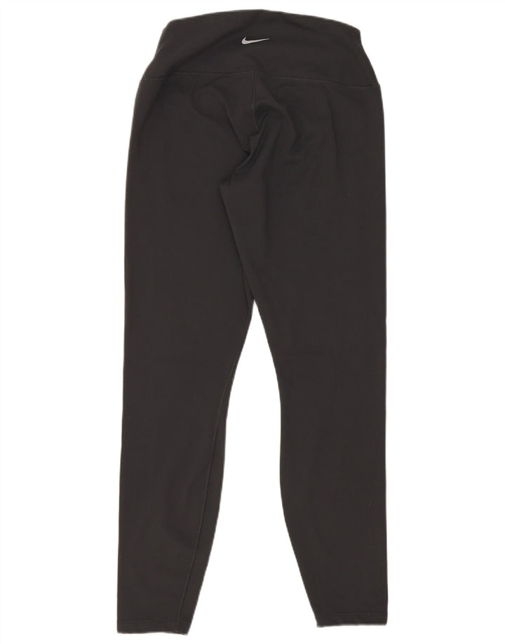 Nike Womens Dri Fit Crop Leggings UK 12 Medium Black Polyester