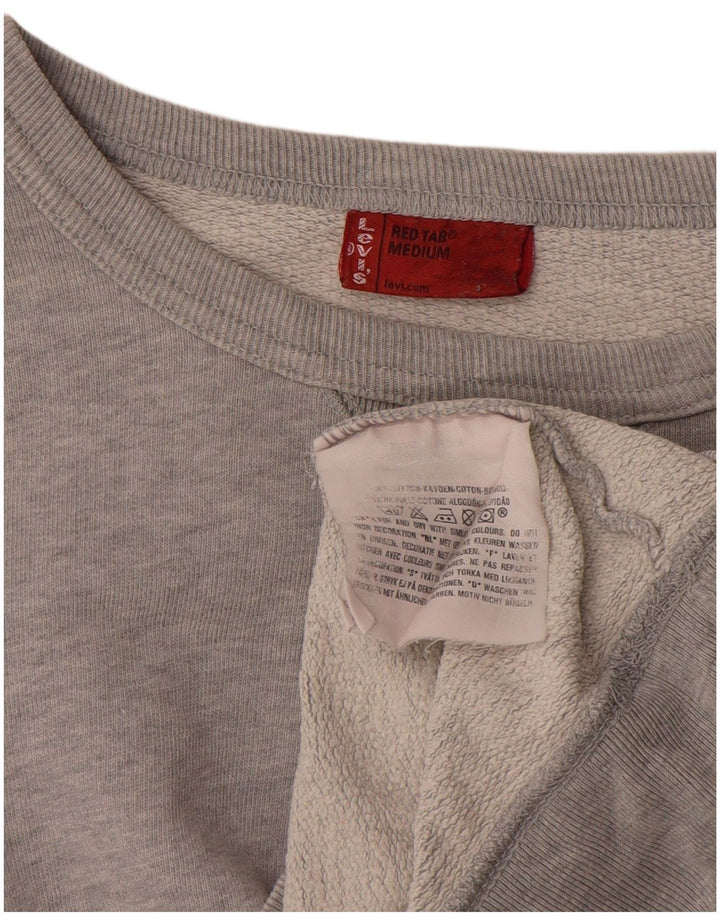 Levi's Womens Oversized Sweatshirt Jumper UK 14 Medium Grey Flecked Cotton