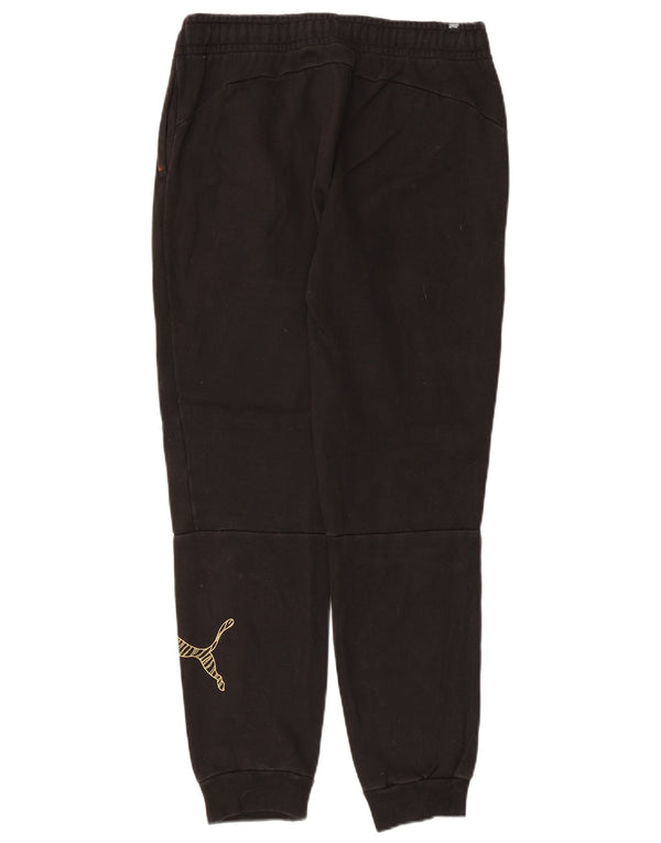 Puma Womens Graphic Tracksuit Trousers Joggers UK 10 Small Black