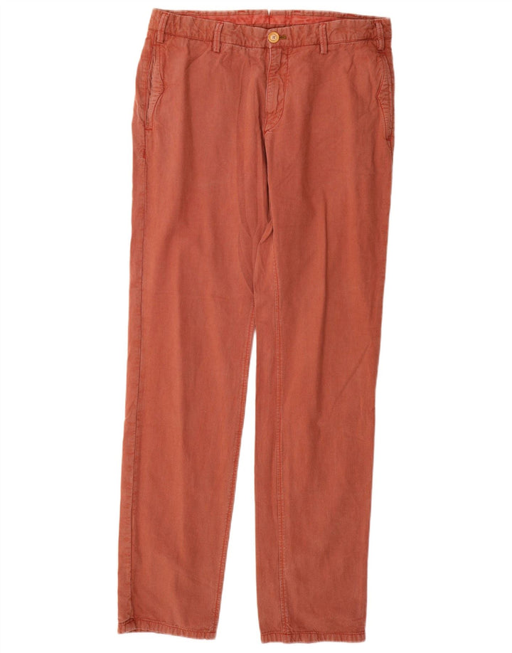 MASSIMO DUTTI Mens Casual Fit Chino Trousers EU 42 Large W32 L32 Red
