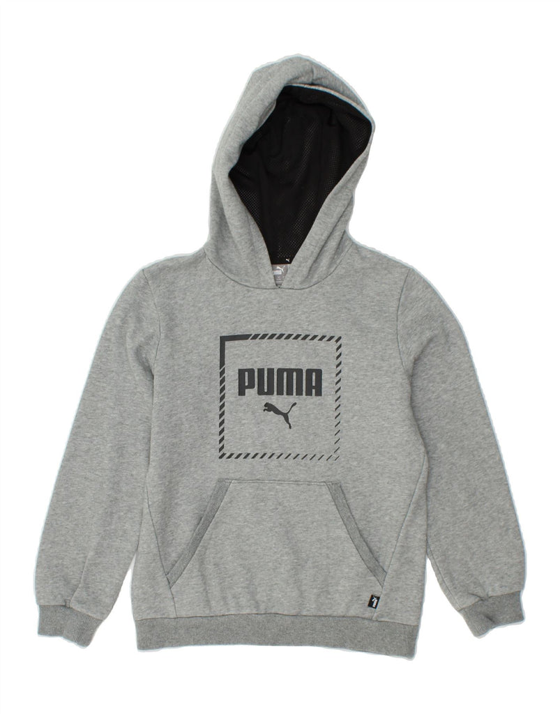 PUMA Boys Graphic Hoodie Jumper 11-12 Years Grey Cotton | Vintage Puma | Thrift | Second-Hand Puma | Used Clothing | Messina Hembry 